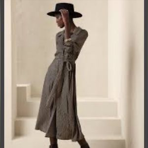 BNWT Banana Republic (Factory) Rossa Midi Shirt Dress in navy pattern XL